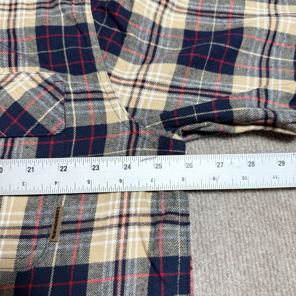NWT Legendary Whitetails Mens XLT Buck Camp Flannel Shirt Navy Tan Plaid 6464 - Picture 14 of 16